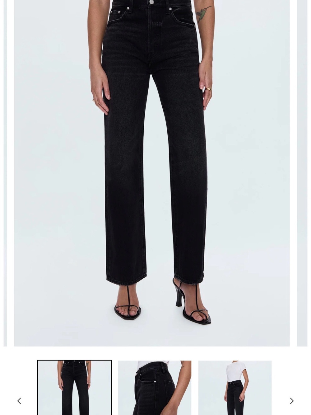 pistola Black High-Rise Straight Leg Jeans